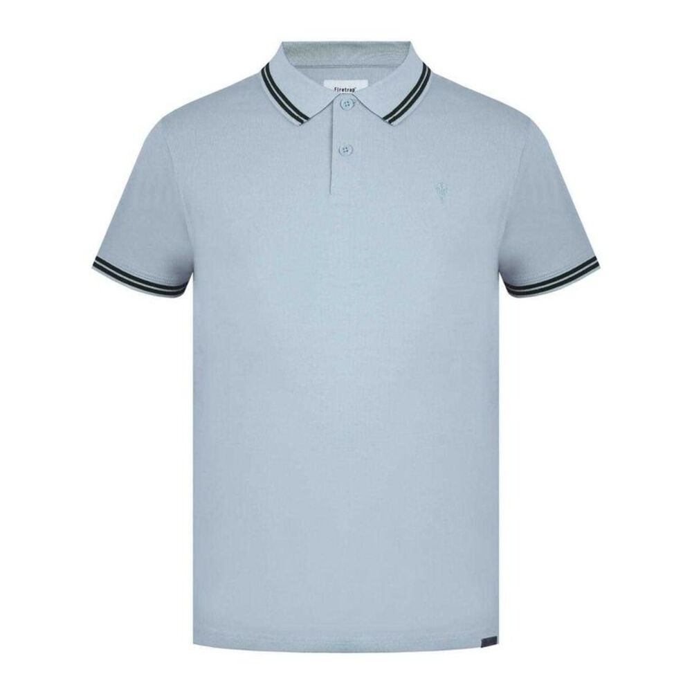 Firetrap Mens Lazer Logo Cotton Polo Shirt / Blue/Black